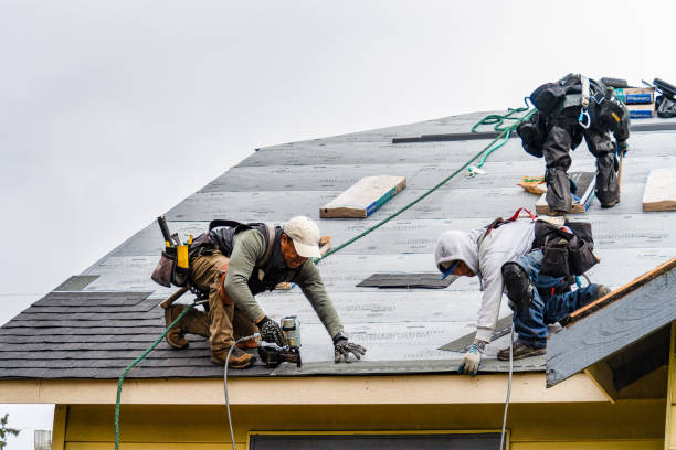 Professional Gutter Installation technician working in Pembroke, NC